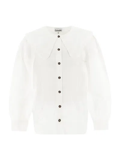 Ganni Cotton Shirt In White