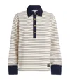 Ganni Off-white Striped Cotton Polo In White