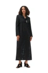 Ganni Cotton Suiting Cropped Blazer In Black