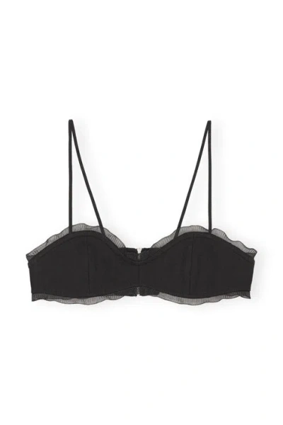 Ganni Woman Top Black Size 6 Organic Cotton