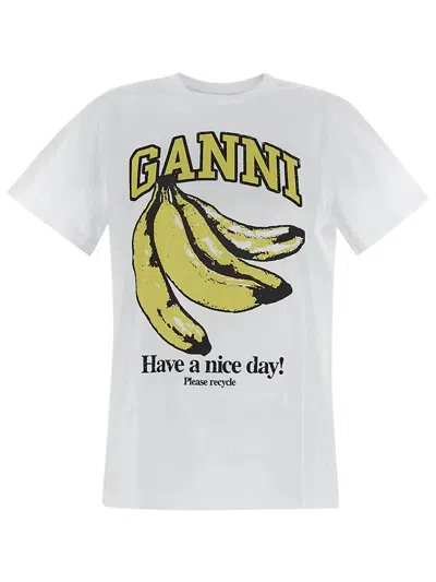 Ganni Relaxed Banana T-shirt In Black