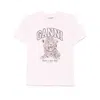 Ganni Crew Neck Graphic Print Relaxed Fit Tops