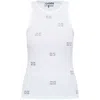 Ganni Tank Top With Micro Rhinest