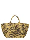 Ganni Cotton Tote Bag In Gold