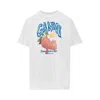 Ganni Womens Bright White Jersey Strawberry Printed Round-neck Cotton-jersey T-shirt In White