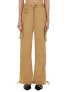 Ganni Cargo Pants In Cotton Twill In Brown