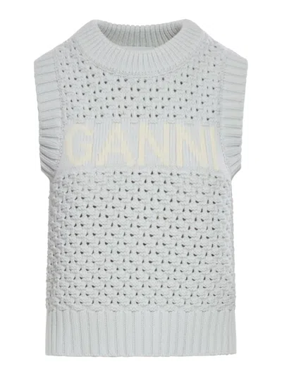 GANNI COTTON VEST WITH LOGO