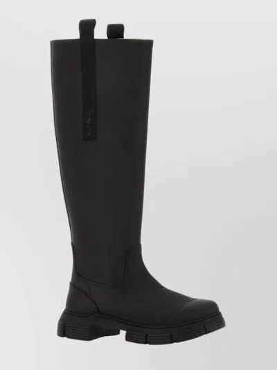 Ganni Country Boots With Chunky Sole And Pull Tabs In Black