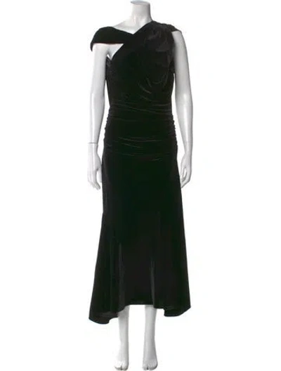 Pre-owned Ganni Cowl Neck Long Dress W/ Tags In Black