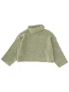 Ganni High-neck Brushed Pullover In Green