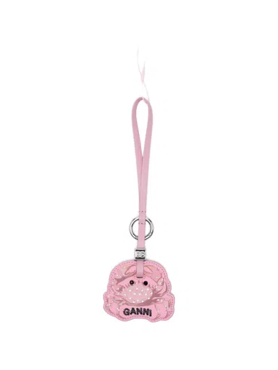 Ganni Crab Charm In Pink