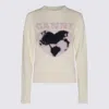 Ganni Graphic Soft Wool Blend Sweater In Egret