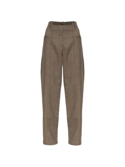 Ganni Creased Tailored Trousers In Brown