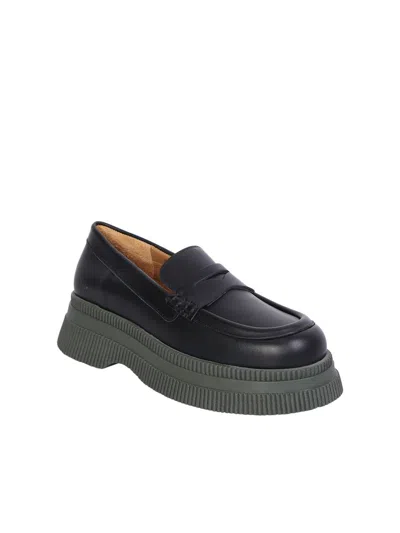 Ganni Creeper Wallaby Loafers In Black