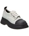 Ganni Creepers Canvas Lace-up Derby Shoes In Grey