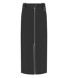 Ganni Crepe Black Midi Skirt In Black