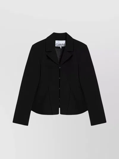 GANNI CREPE JACKET WITH BACK SEAM DETAILING