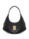 Ganni Kat Small Black Shoulder Bag With Adjustable Handle And Logo Plaque On The Front In Leather Woman In Black