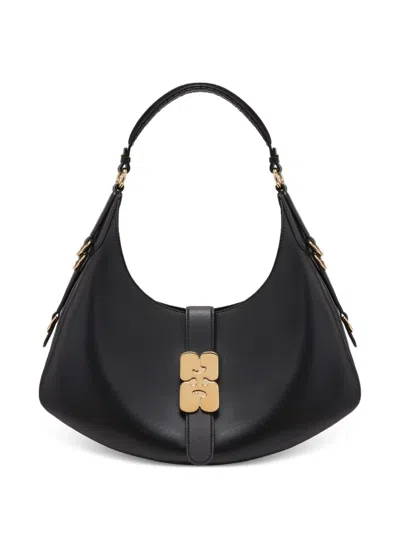 Ganni Crescent Shoulder Bag In Black