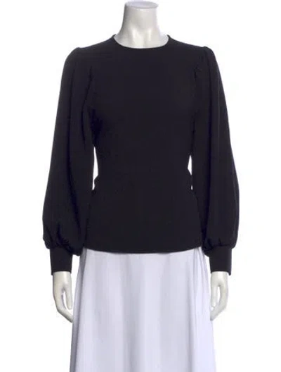 Pre-owned Ganni Crew Neck Long Sleeve Sweatshirt In Black