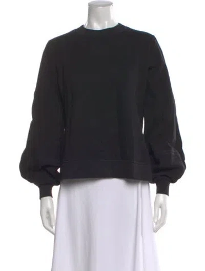 Pre-owned Ganni Crew Neck Long Sleeve Sweatshirt In Black
