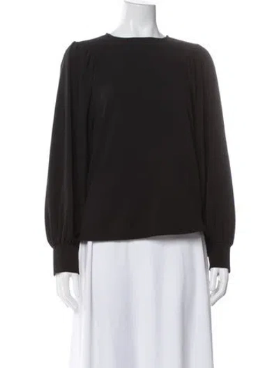 Pre-owned Ganni Crew Neck Long Sleeve Sweatshirt In Black
