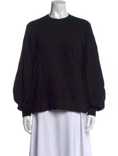 Pre-owned Ganni Crew Neck Long Sleeve Sweatshirt In Black