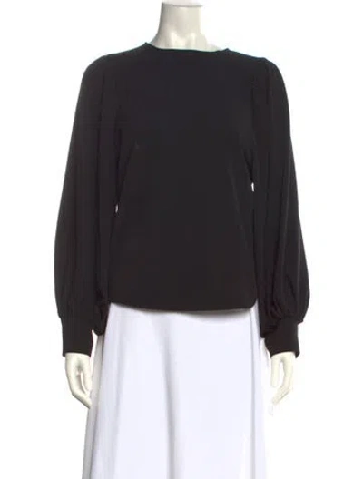 Pre-owned Ganni Crew Neck Long Sleeve Sweatshirt In Black