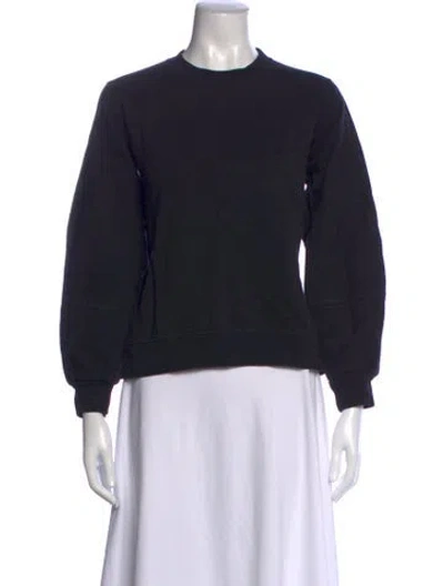 Pre-owned Ganni Crew Neck Long Sleeve Sweatshirt In Black