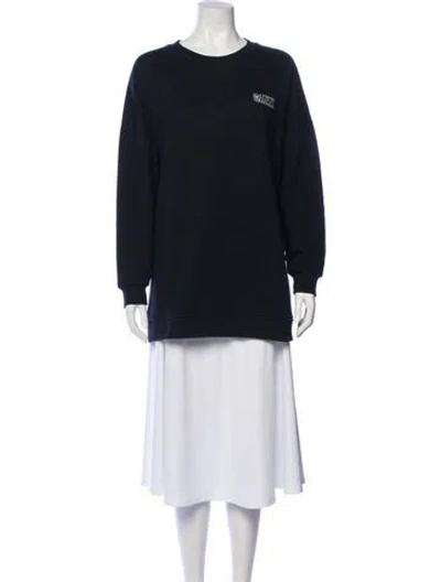 Pre-owned Ganni Crew Neck Long Sleeve Sweatshirt In Blue