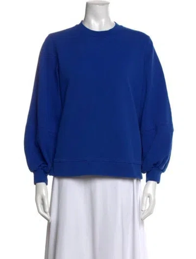 Pre-owned Ganni Crew Neck Long Sleeve Sweatshirt In Blue