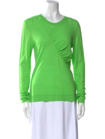 Pre-owned Ganni Crew Neck Long Sleeve Sweatshirt In Green