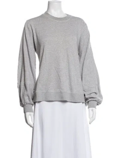 Pre-owned Ganni Crew Neck Long Sleeve Sweatshirt In Grey