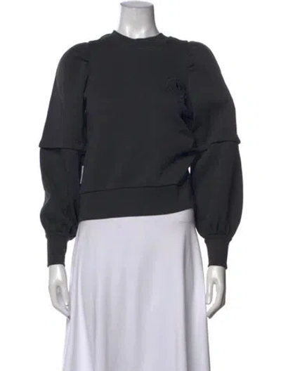 Pre-owned Ganni Crew Neck Long Sleeve Sweatshirt In Grey