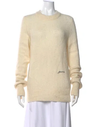Pre-owned Ganni Crew Neck Long Sleeve Sweatshirt In Neutral