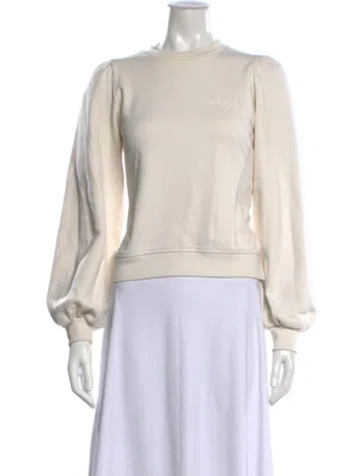 Pre-owned Ganni Crew Neck Long Sleeve Sweatshirt In Neutral