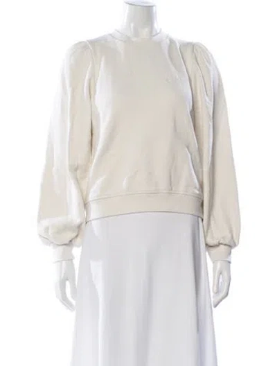 Pre-owned Ganni Crew Neck Long Sleeve Sweatshirt In Neutral