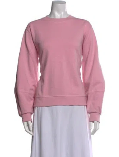 Pre-owned Ganni Crew Neck Long Sleeve Sweatshirt In Pink