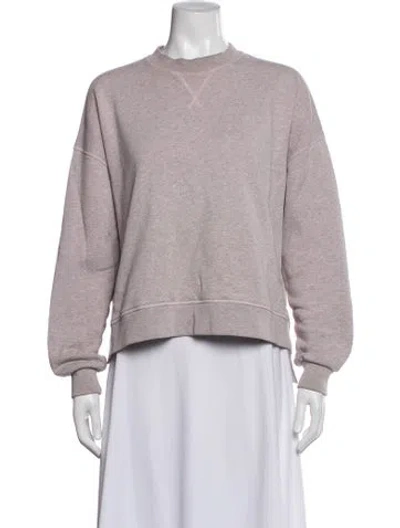 Pre-owned Ganni Crew Neck Long Sleeve Sweatshirt In Purple