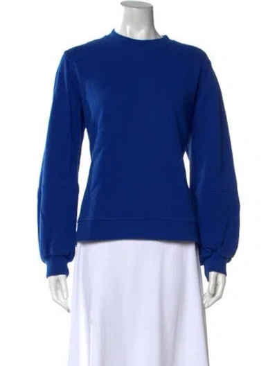 Pre-owned Ganni Crew Neck Long Sleeve Sweatshirt W/ Tags In Blue