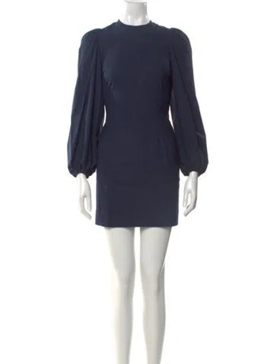 Pre-owned Ganni Crew Neck Mini Dress In Blue