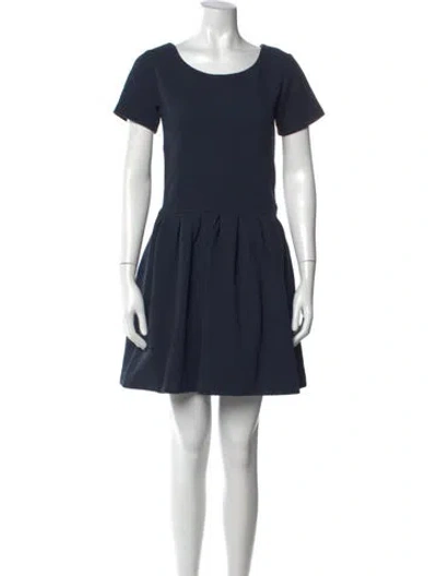 Pre-owned Ganni Crew Neck Mini Dress In Blue