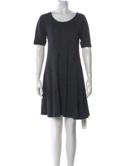 Pre-owned Ganni Crew Neck Mini Dress In Gray