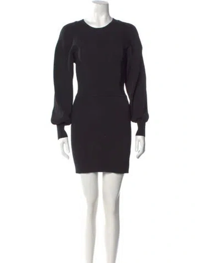 Pre-owned Ganni Crew Neck Mini Dress In Green
