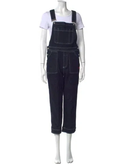 Pre-owned Ganni Crew Neck Overalls In Blue