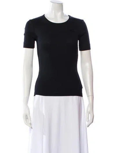 Pre-owned Ganni Crew Neck Short Sleeve T-shirt In Black