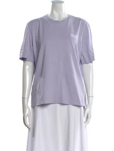 Pre-owned Ganni Crew Neck Short Sleeve T-shirt In Purple