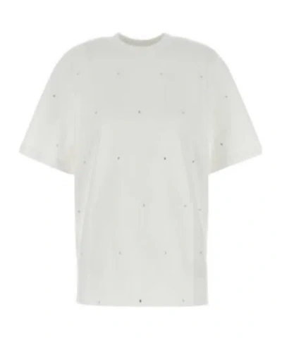 Ganni Crew Neck Short-sleeved T-shirt In White
