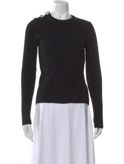 Pre-owned Ganni Crew Neck Sweater In Black