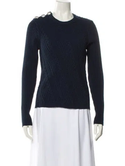 Pre-owned Ganni Crew Neck Sweater In Blue